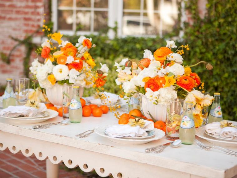 Easter table decoration floral arrangement