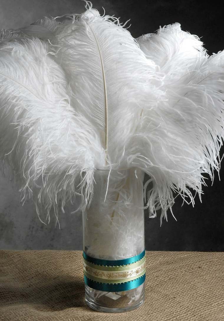 deco table feathers ostrich