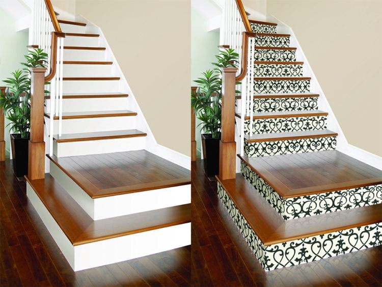 white black stair decoration