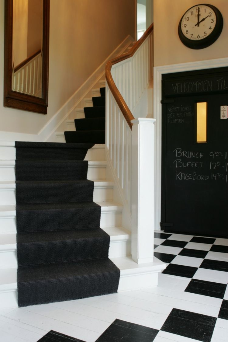 white black stair decoration