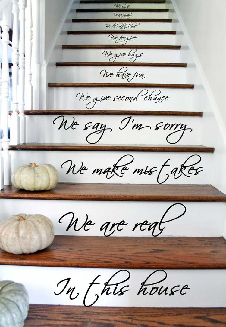 decoration stairs stickers writings