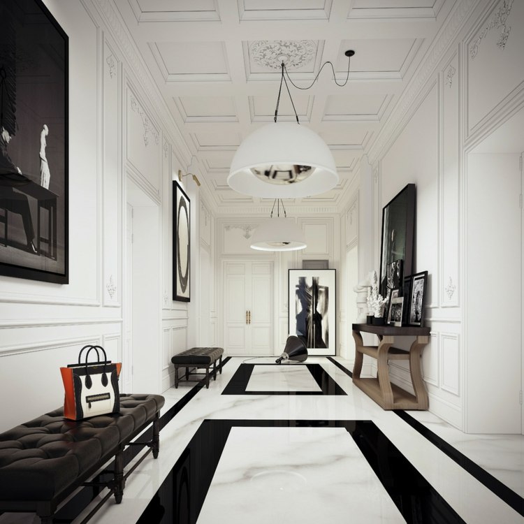 decoration feng shui hallway black white