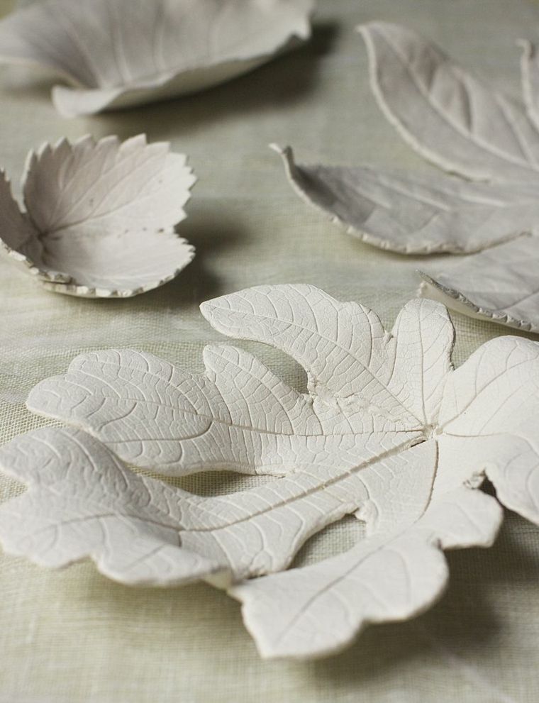 DIY clay leaves autumnal