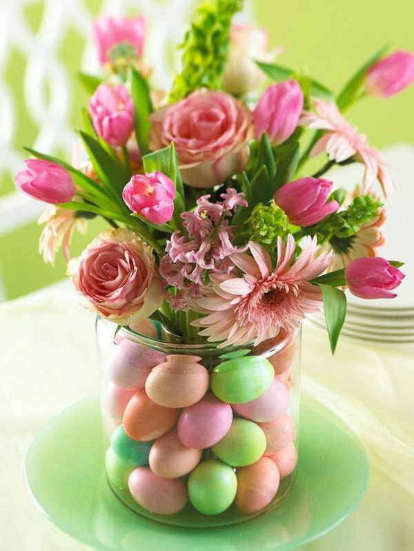 floral decoration easter jar