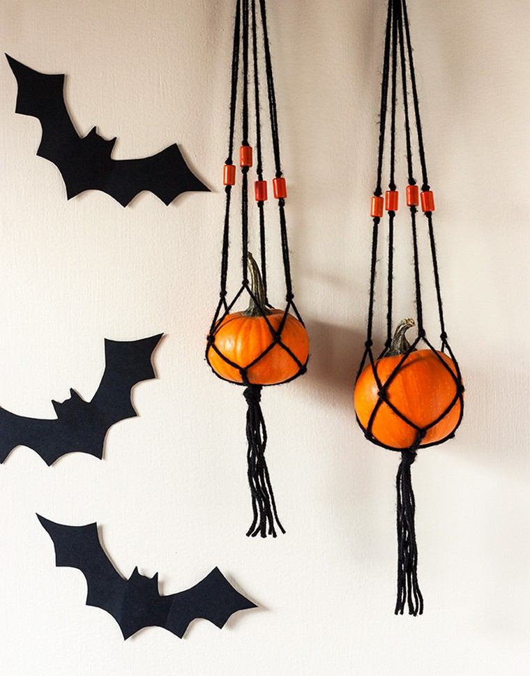 halloween dekoration för att göra pumpa macrame