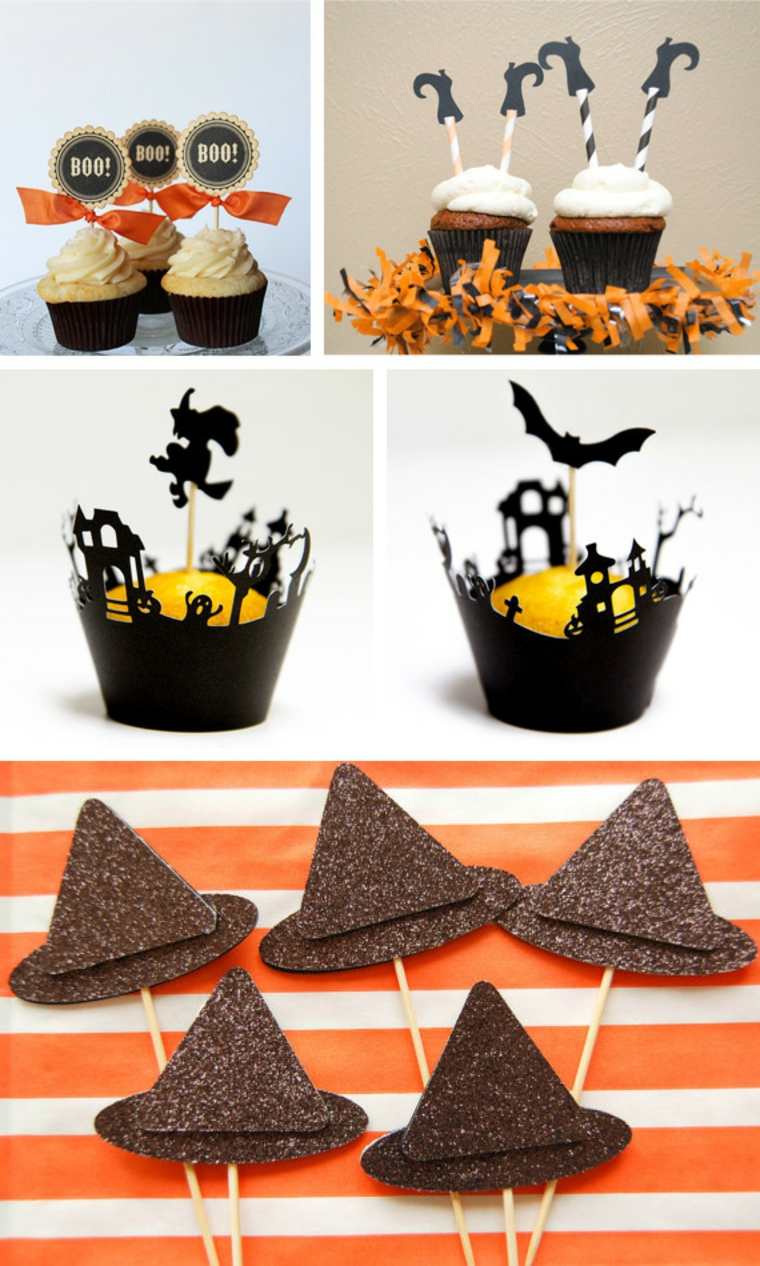 dekorasjon halloween kake ideell tabell måltid cupcakes