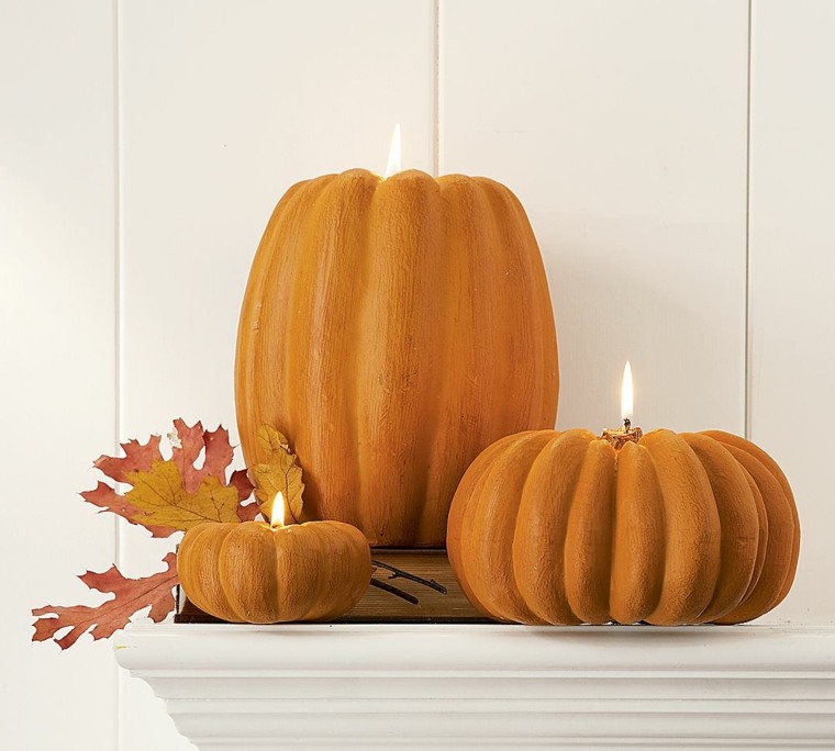 halloween interior deco pumpkin candle original idea