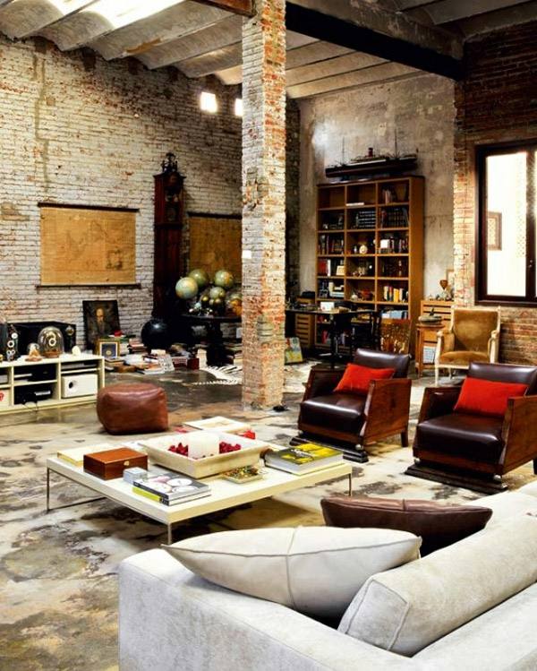 industrial decoration loft exposed brick