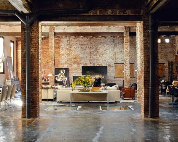 industrial decoration loft pillars brick