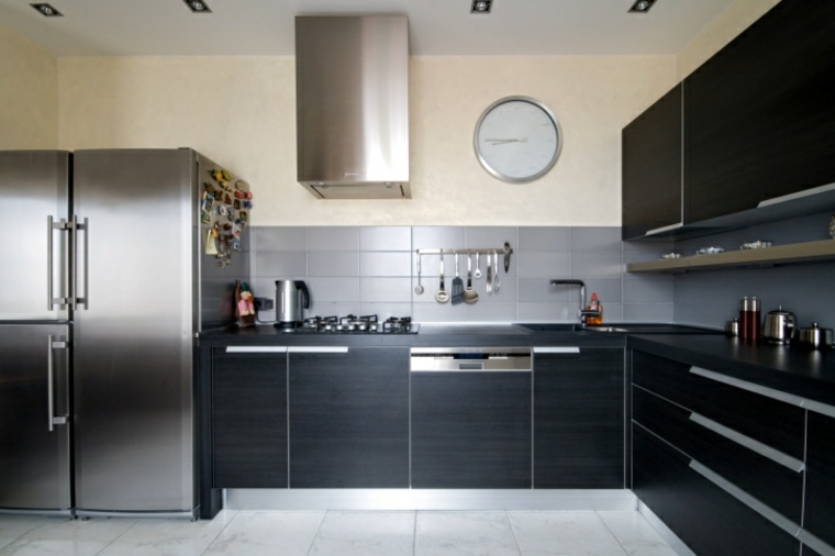 photo of black kitchens