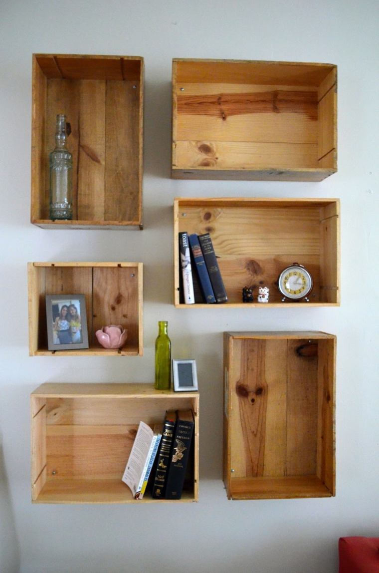 interior deco wooden wine crate