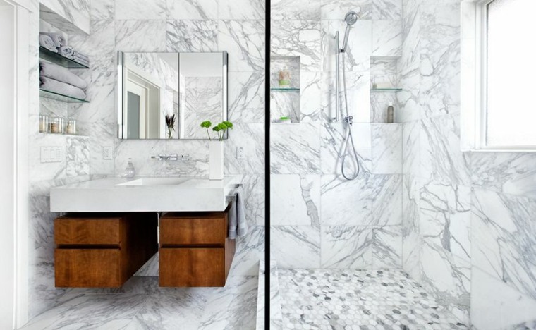 interior decorations bathroom with marble