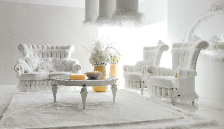 interior decoration shabby chic lounge white