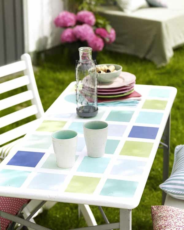 cheap garden decoration repainted table