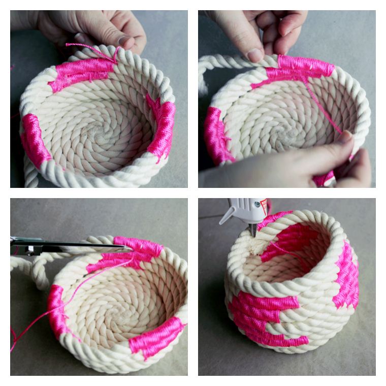 home decoration idea easy rope DIY vase