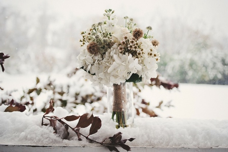 vinter bryllup dekorasjon vas blomstene