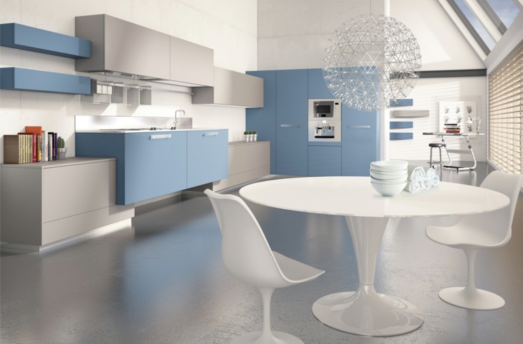 deco design modern kitchen blue