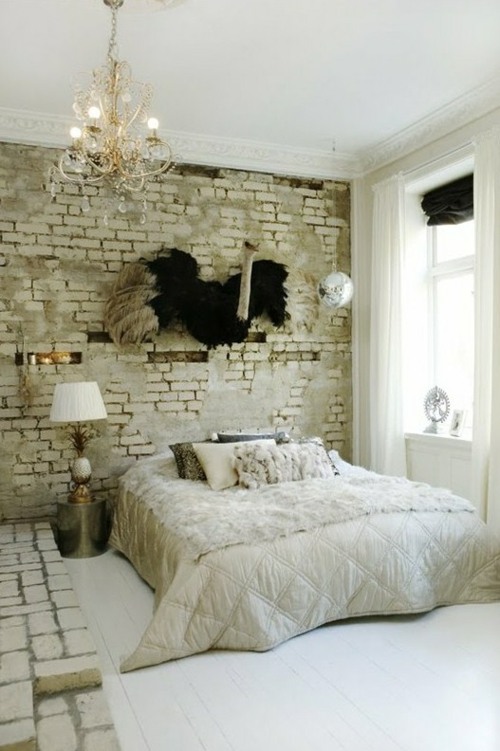 wall decoration ostrich chic bedroom