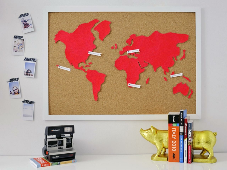 wall decoration frame idea world map