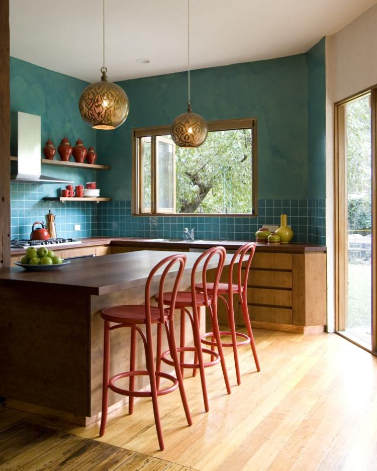 blue kitchen wall decoration