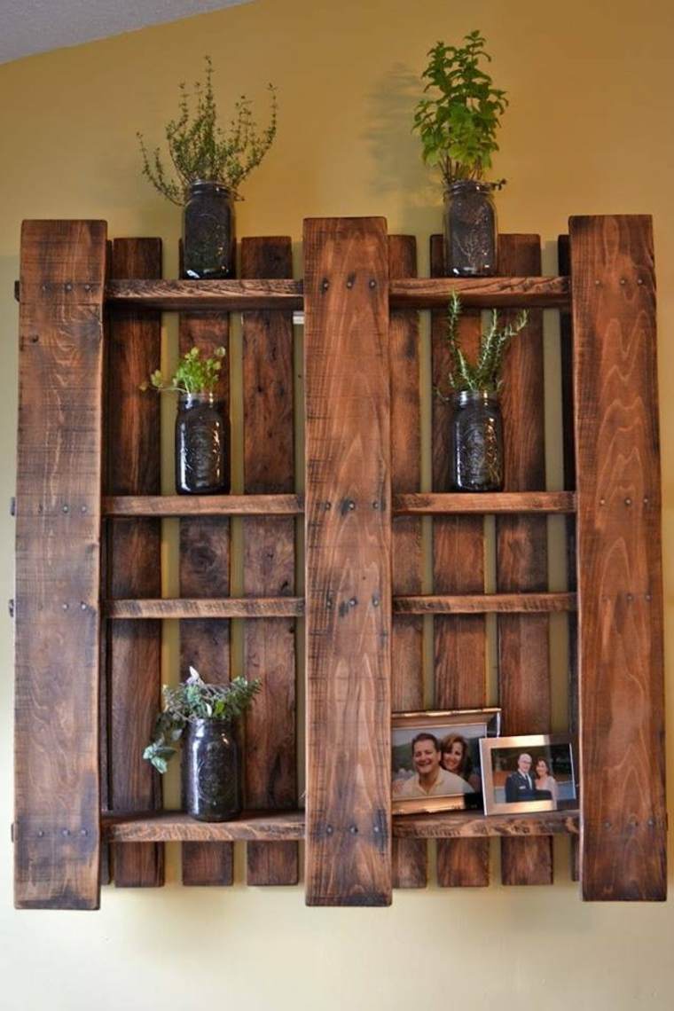 wooden storage cabinet pallet idea deco plants