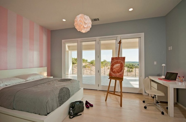 pink gray wall decoration