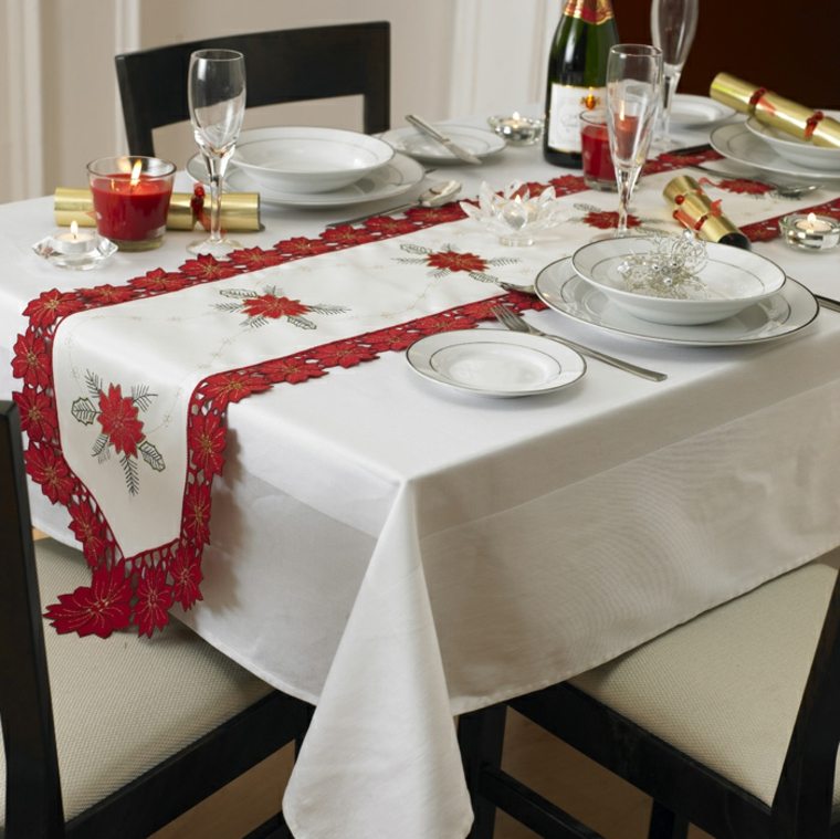 decorations Christmas paths white table