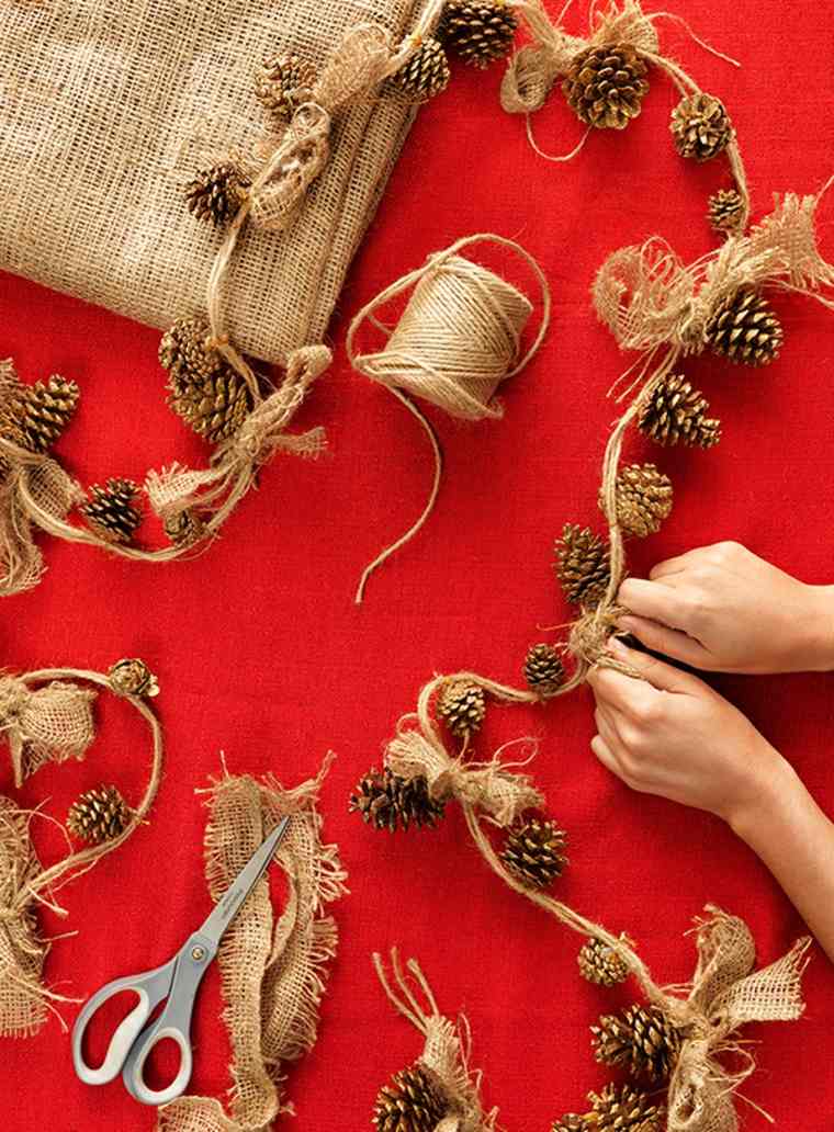 christmas decoration christmas garland idea pine cones