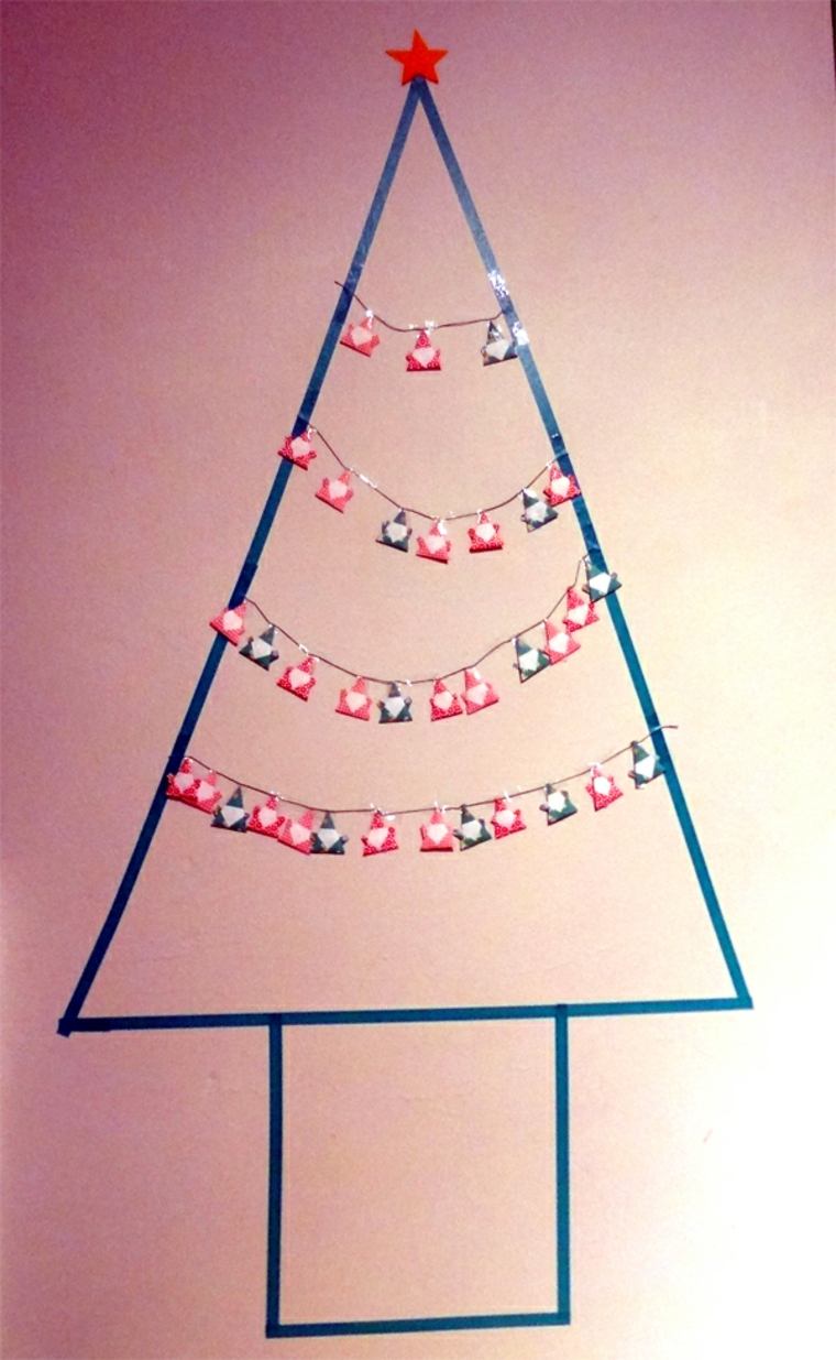 christmas decoration christmas tree idea fir tree suspension origami santa claus paper