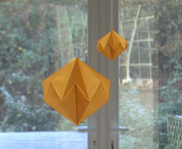 origami božič lahka ideja visi žogo Božič diy