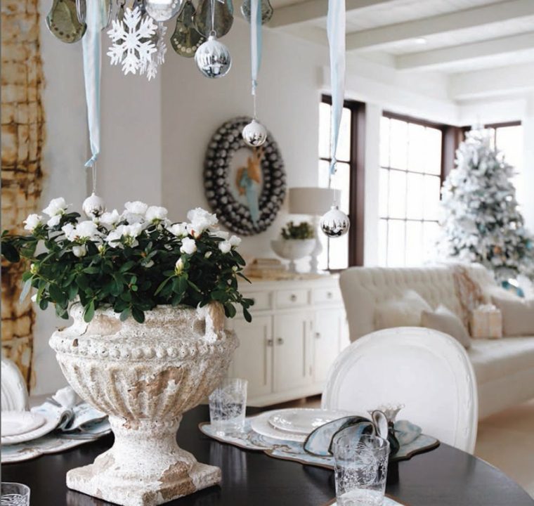 decoration flowers interior idea ball hanging christmas table