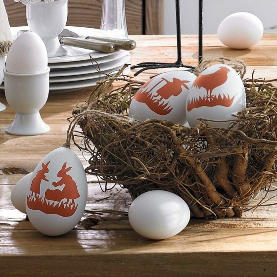 decoration eggs silhouettes