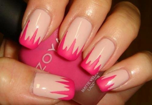 pink beige nails decoration