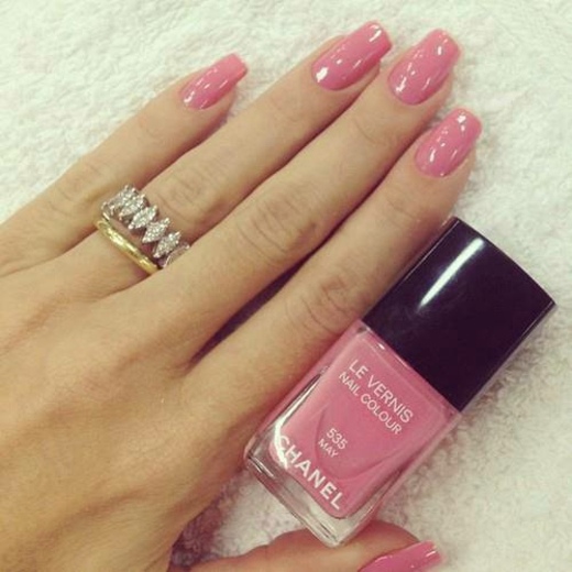 pastel pink nail decoration