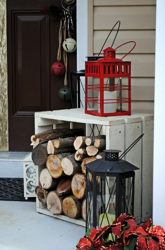 rustic christmas deco patio