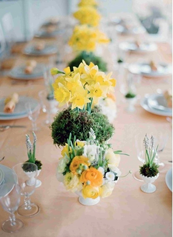 spring decoration table center flowers