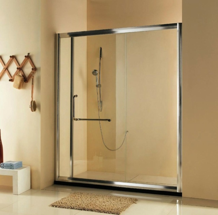 idea of ​​decoration bathroom shower cabin metal