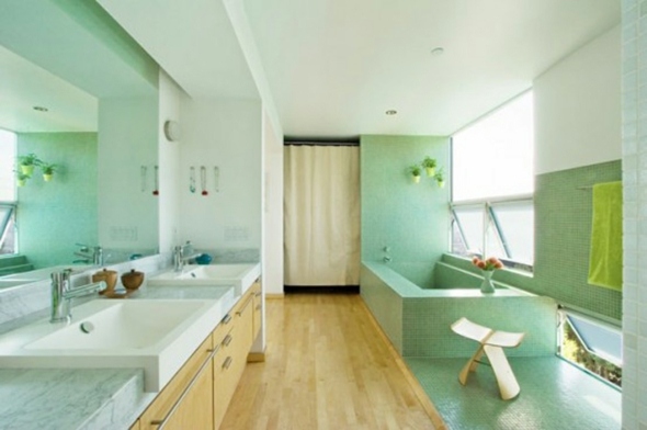 green bathroom decoration