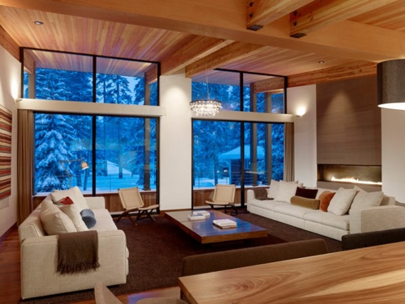 modern wood living room decoration