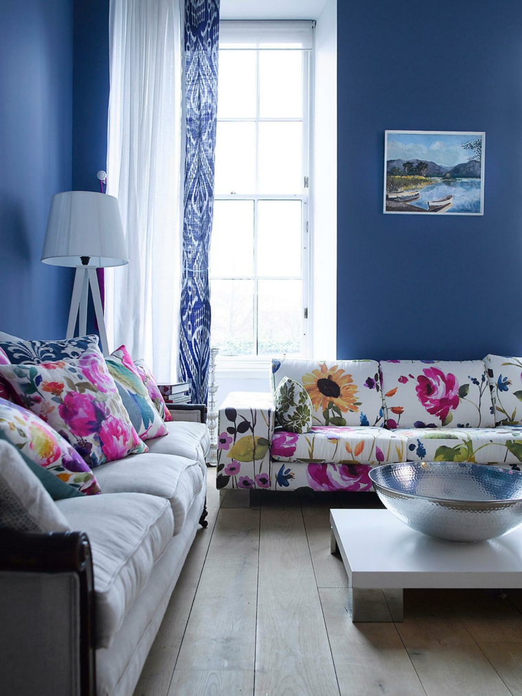 indigo contemporary living room decoration