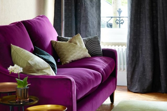 modern living room decoration purple canape