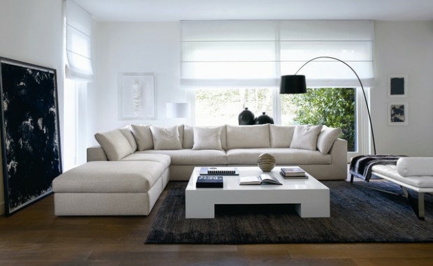 white black living room decoration