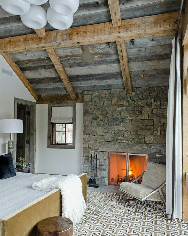 country chic style bedroom fireplace