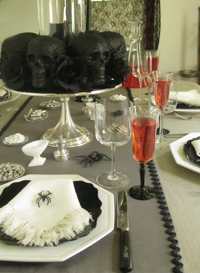 elegant halloween bord dekorasjon