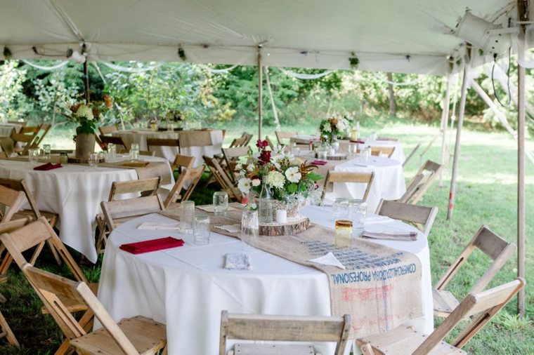 green white table runner weddings'été