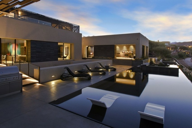 decoration terrace modern swimming pool