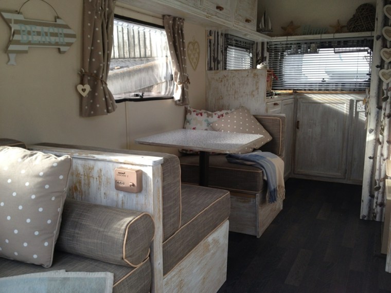 caravan layout idea cushions sofa wood furniture