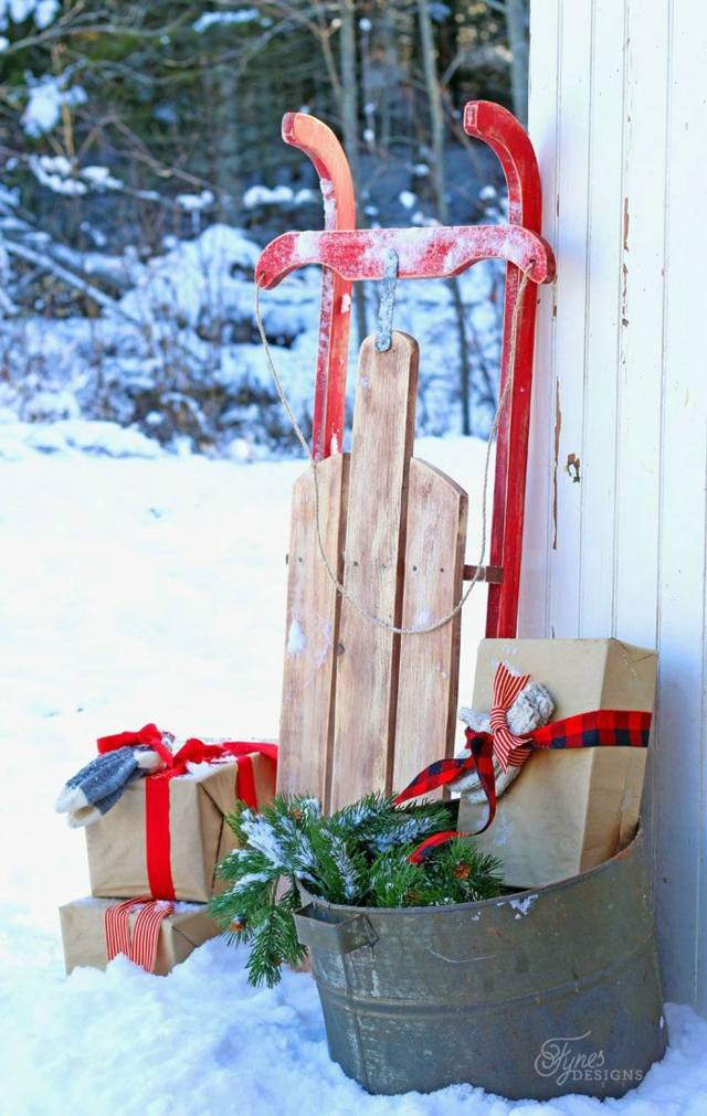 hiasan idea christmas deco sledge reka bentuk kayu christmas