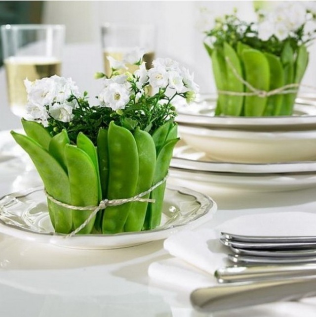 table decoration green beans idea idea white flowers