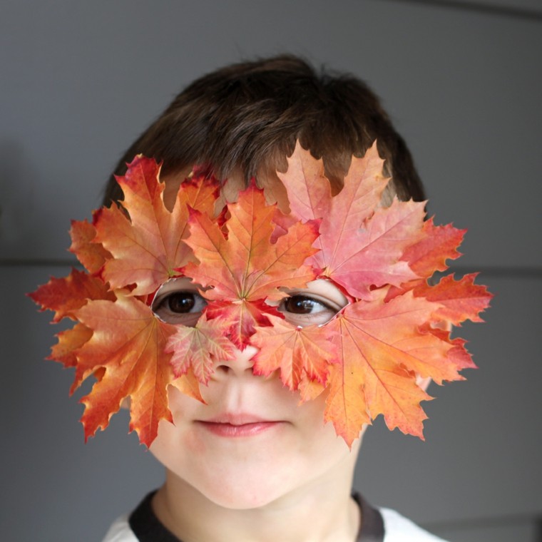 disguise halloween leaves'automne masque enfant halloween idée fabrication